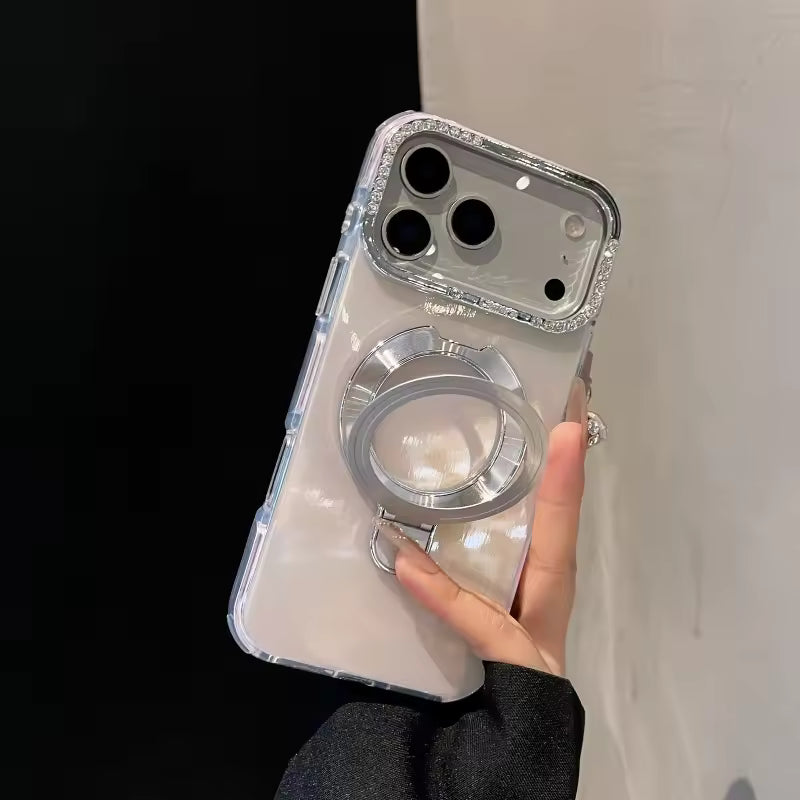 Glossy Phone Case with 360° Ring Stand for iPhone