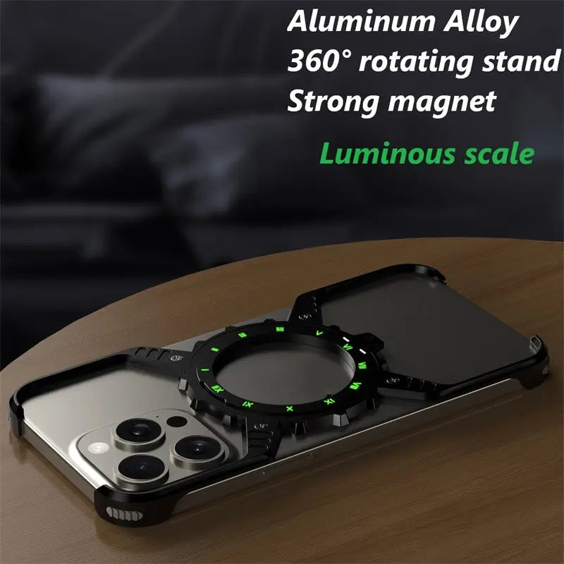 King X Mechanical Gear With Pivot Ring Stand Case For iPhone