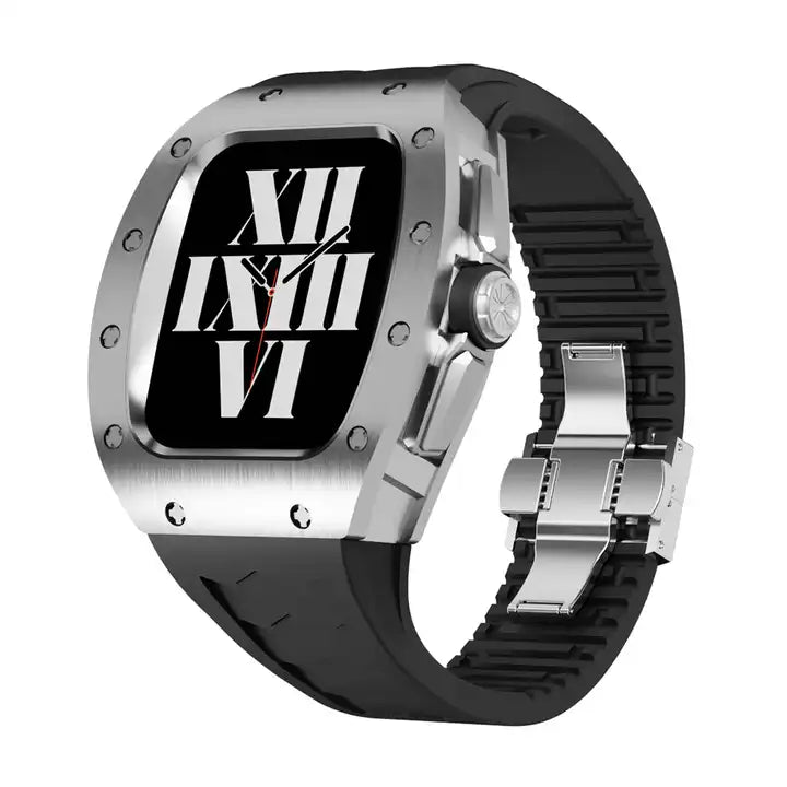 Auriglo Luxury  45mm/44mm Titanium Stainless Steel Case Watch Strap