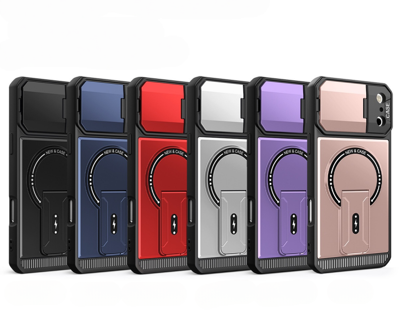 Lens And Back Kickstand Case For iPhone