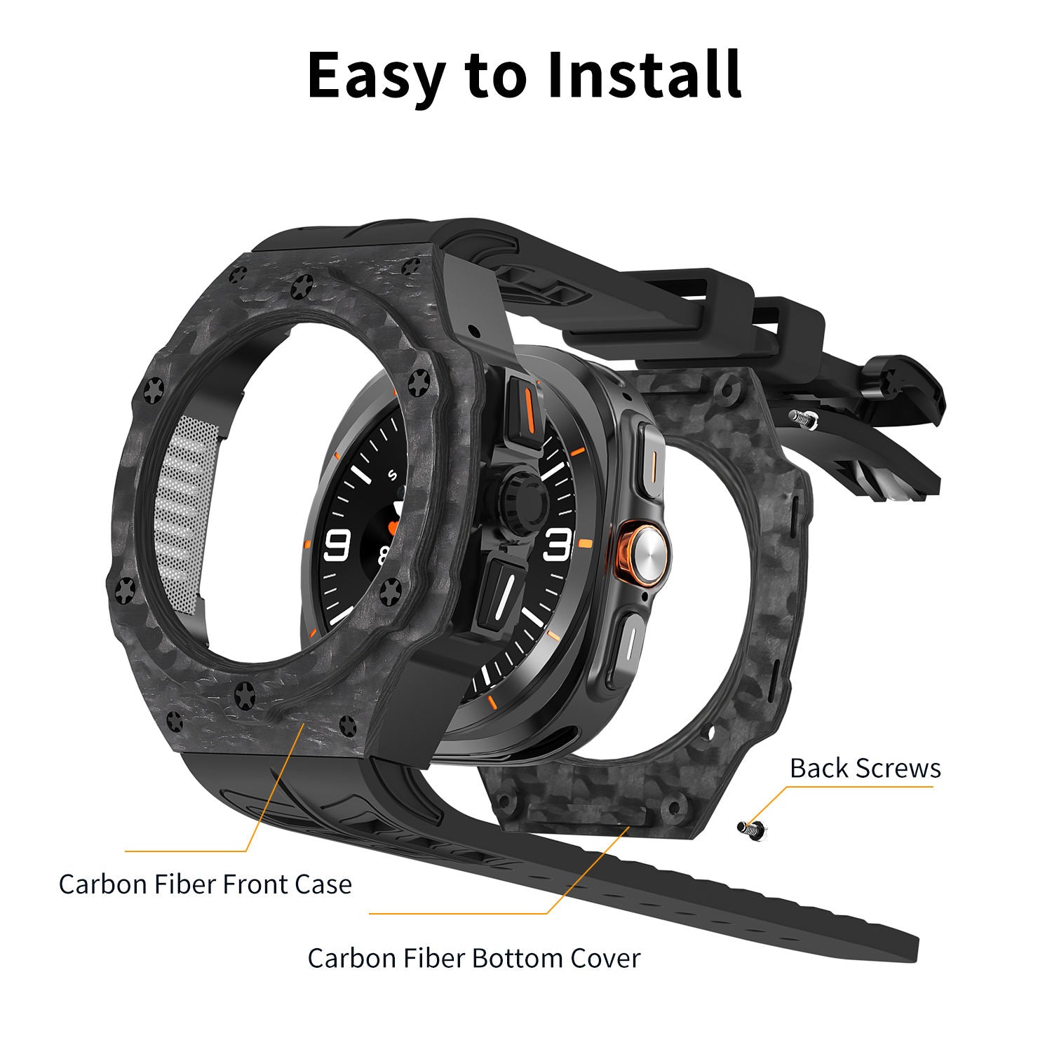 Carbon Fiber Watch Case For Samsung Watch