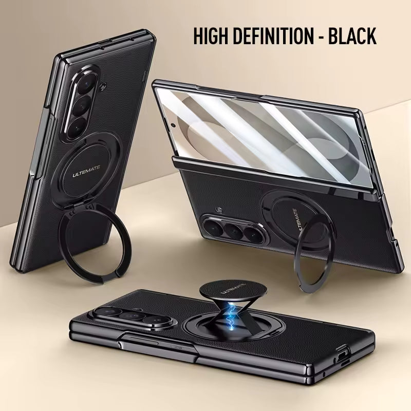Glossy Metal Leather Case for Samsung Galaxy Z Fold 8 Ultra