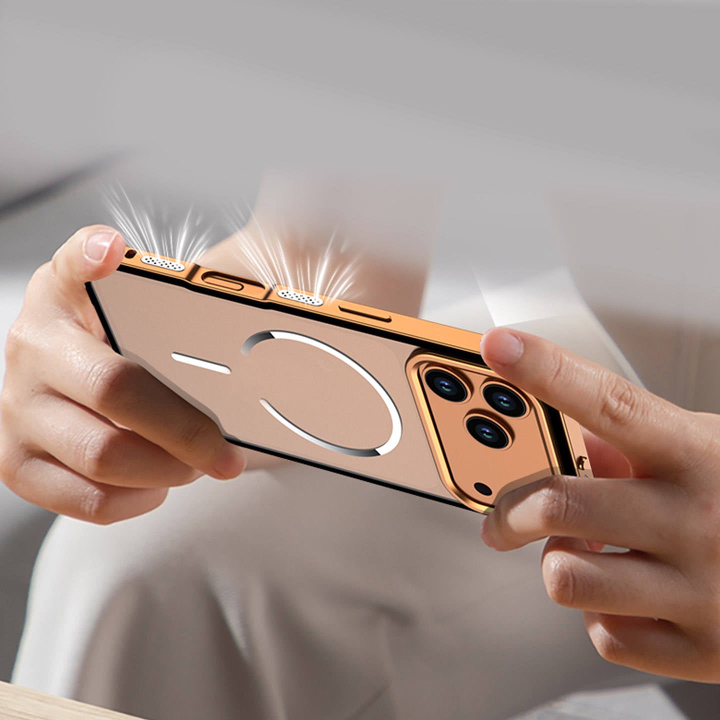 Aluminium Frame Glass Back Case For iPhone