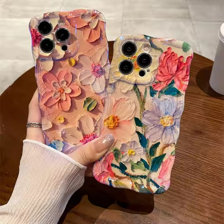 Epoxy Finish Flower Case For iPhone