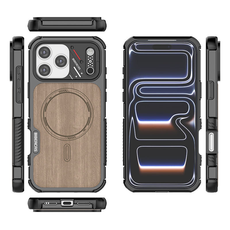 Cyber Rugged Wooden Case For iPhone