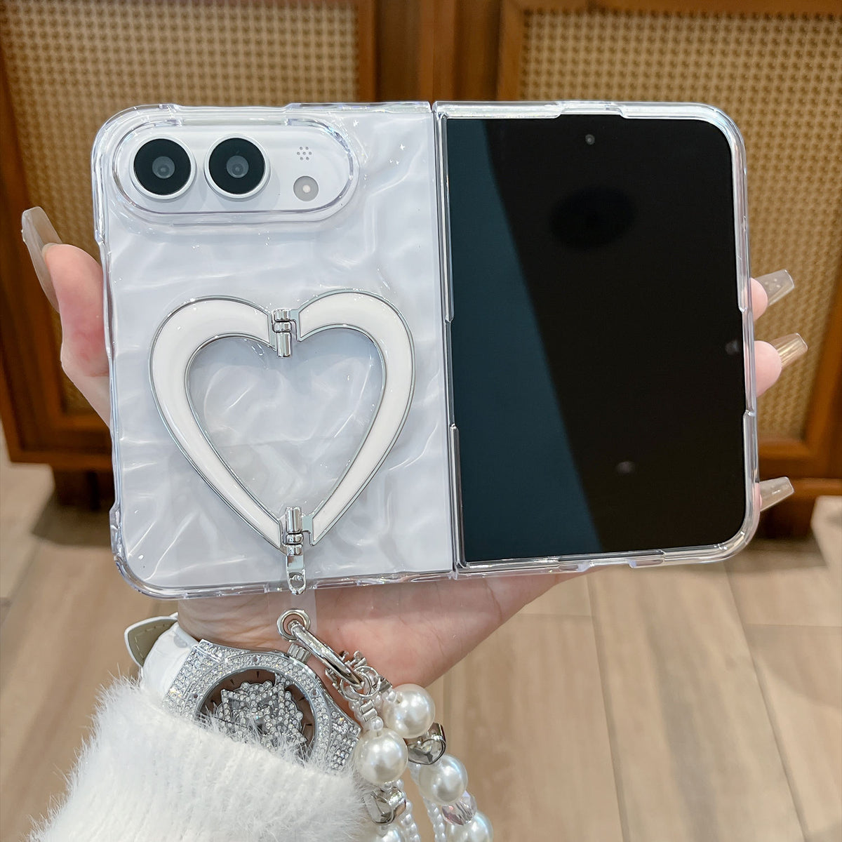 HeartShaped Folding Kickstand Case For iPhone Duo