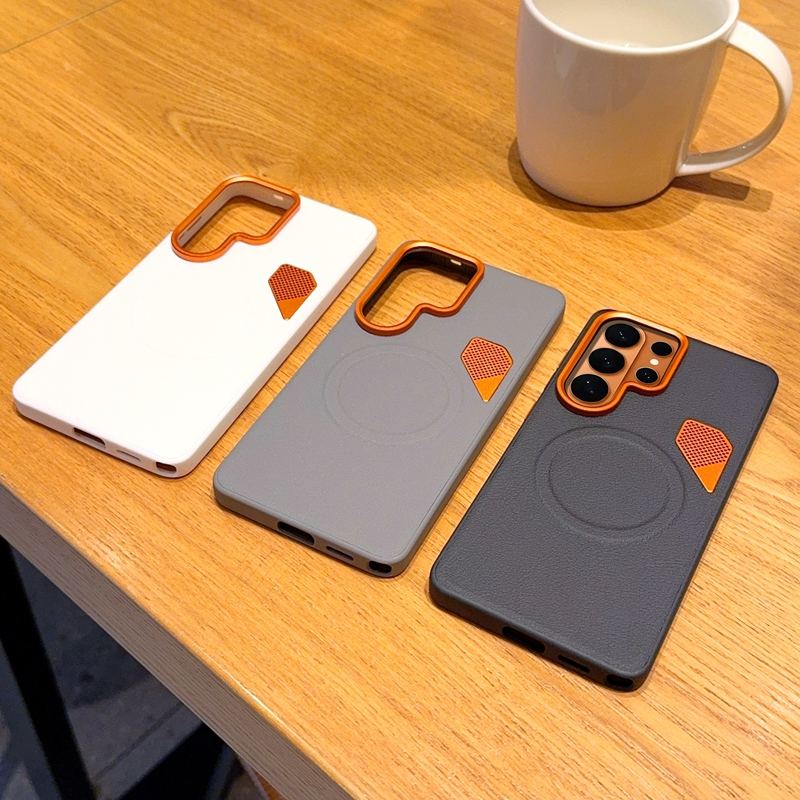 Magnetic Matte PU Case For Samsung