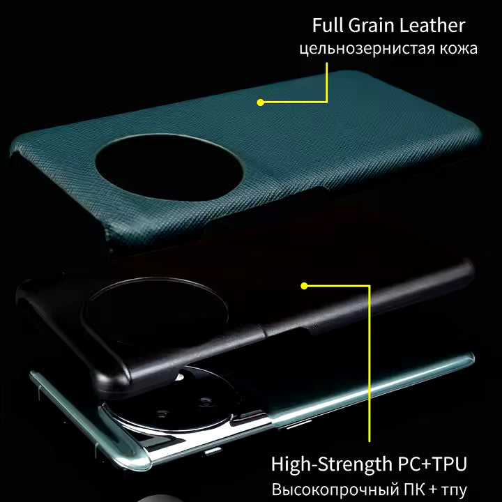 Genuine Leather Cross Grain Pattern Case For OnePlus