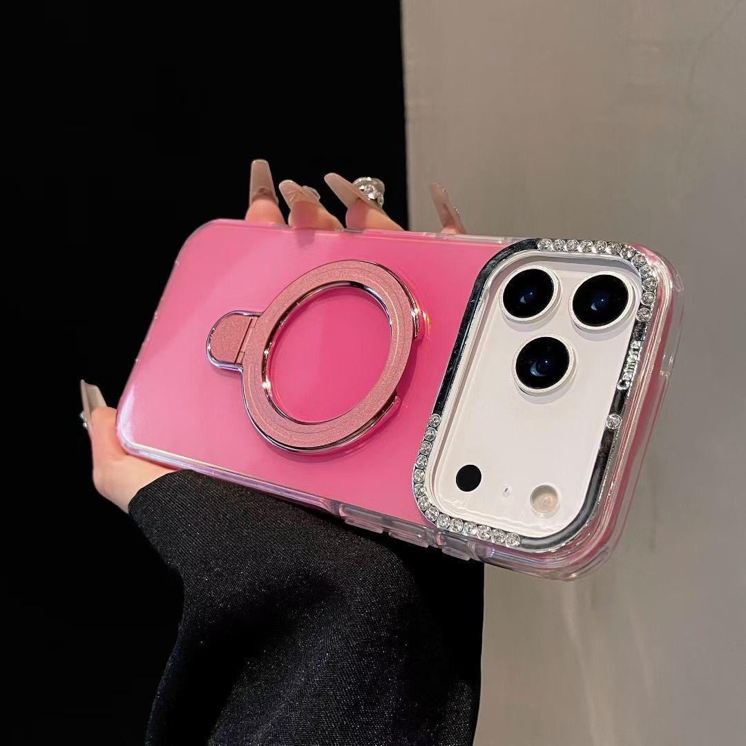 Glossy Phone Case with 360° Ring Stand for iPhone