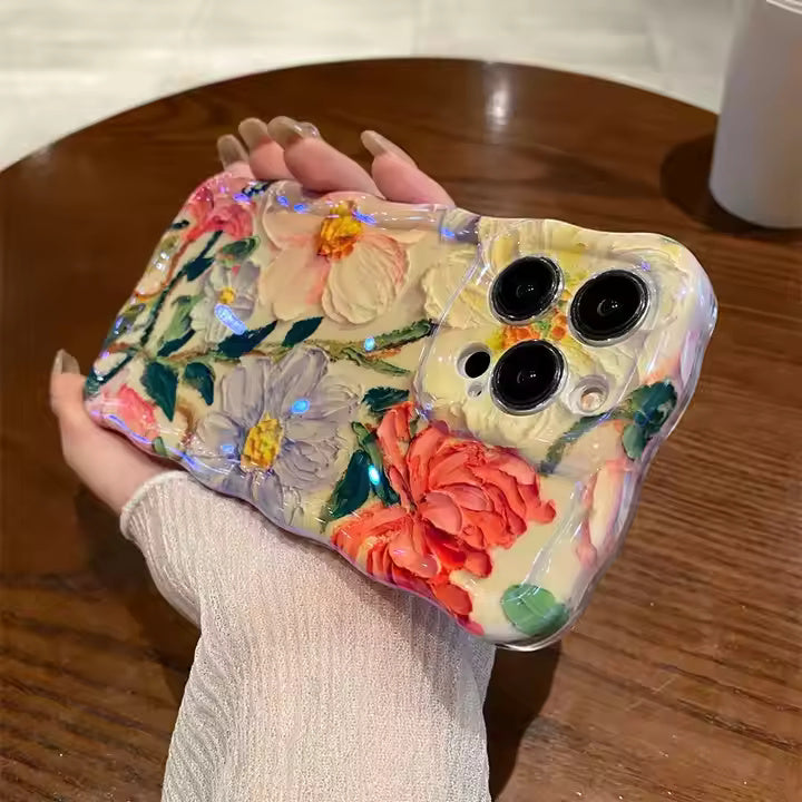 Epoxy Finish Flower Case For iPhone