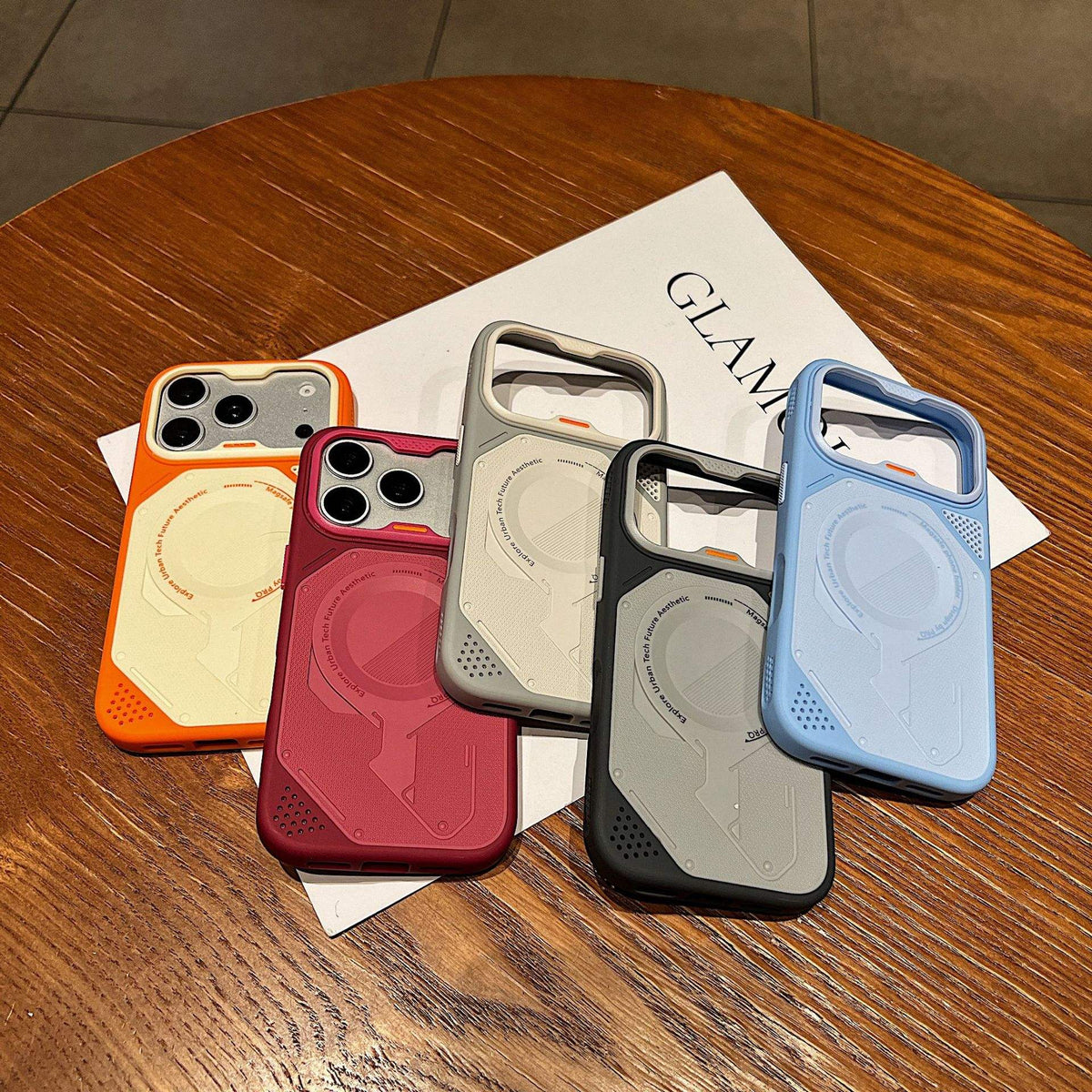 Stylish PC Magnetic Phone Case with Ring Stand for iPhone