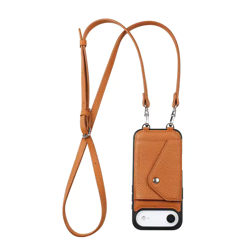 Leather Crossbody Strap Case For iPhone