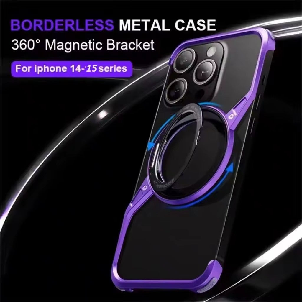 Aluminum Borderless Metal Case With 360 Magnetic Bracket