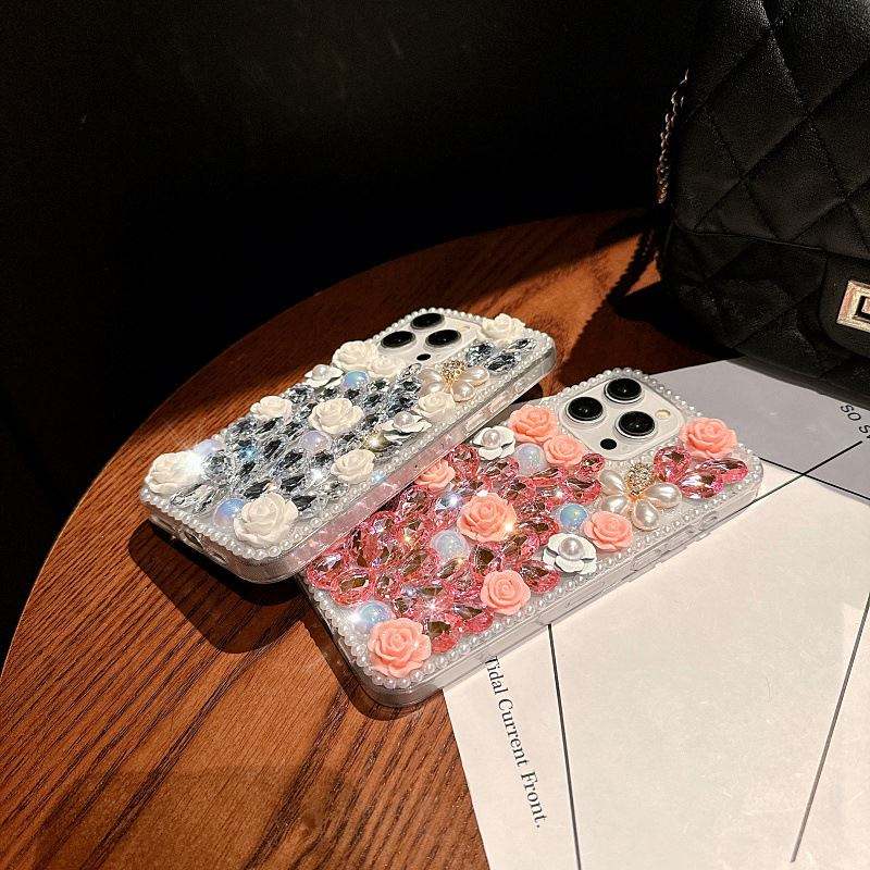 RoseBloom Pearl Crystal Case For iPhone
