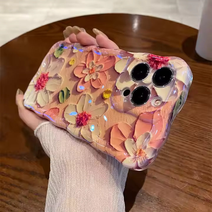 Epoxy Finish Flower Case For iPhone