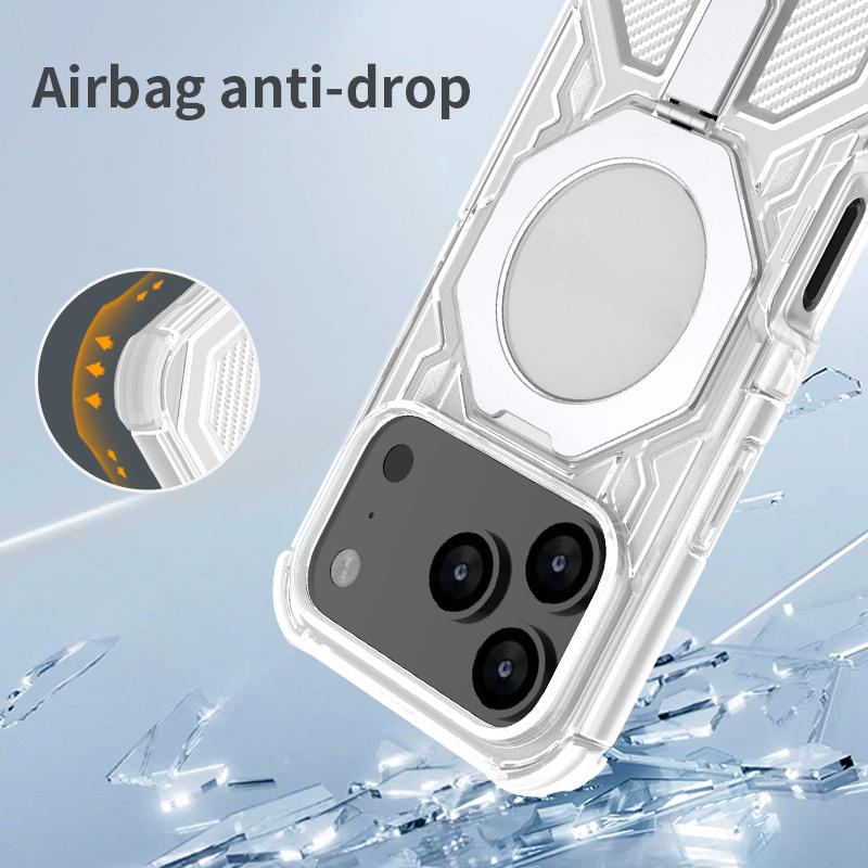 Clear Shockproof Magnetic Kickstand Case For iPhone