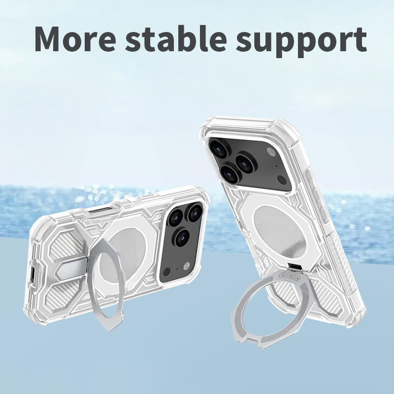 Clear Shockproof Magnetic Kickstand Case For iPhone