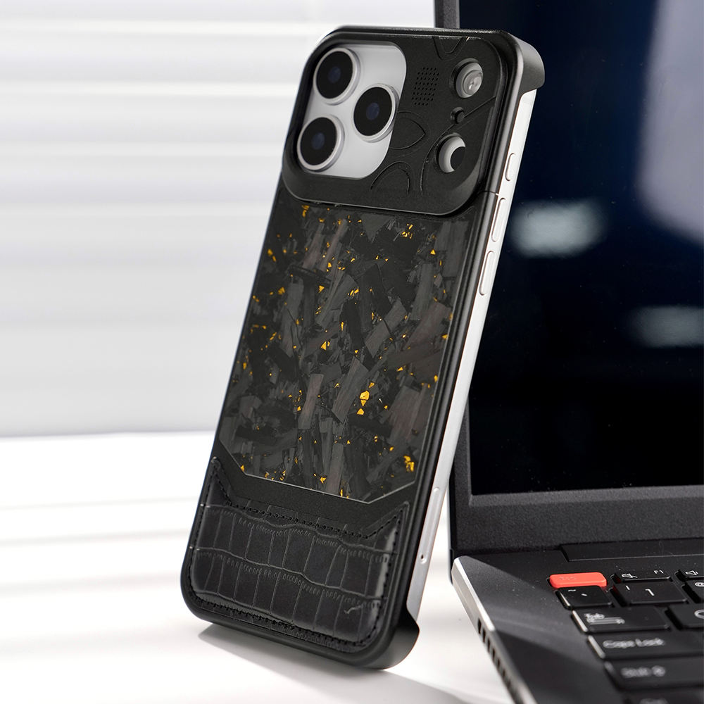 LeatherCarbon Metal Case For iPhone