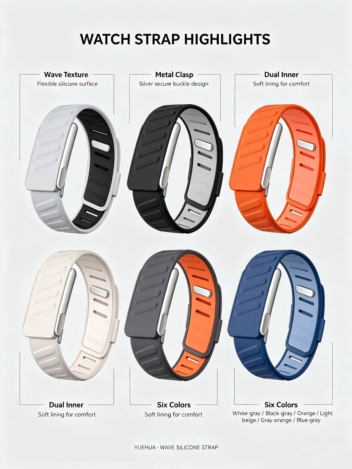 WaveFlex DualTone Silicone WHOOP Strap
