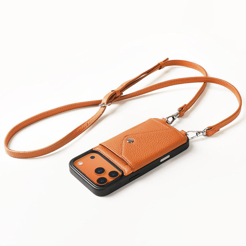 Leather Crossbody Strap Case For iPhone