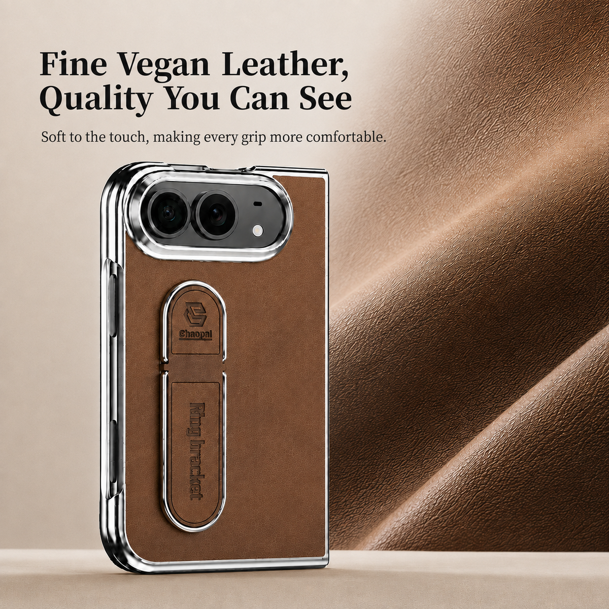 VeganLeather RingStand Case for iPhone Duo