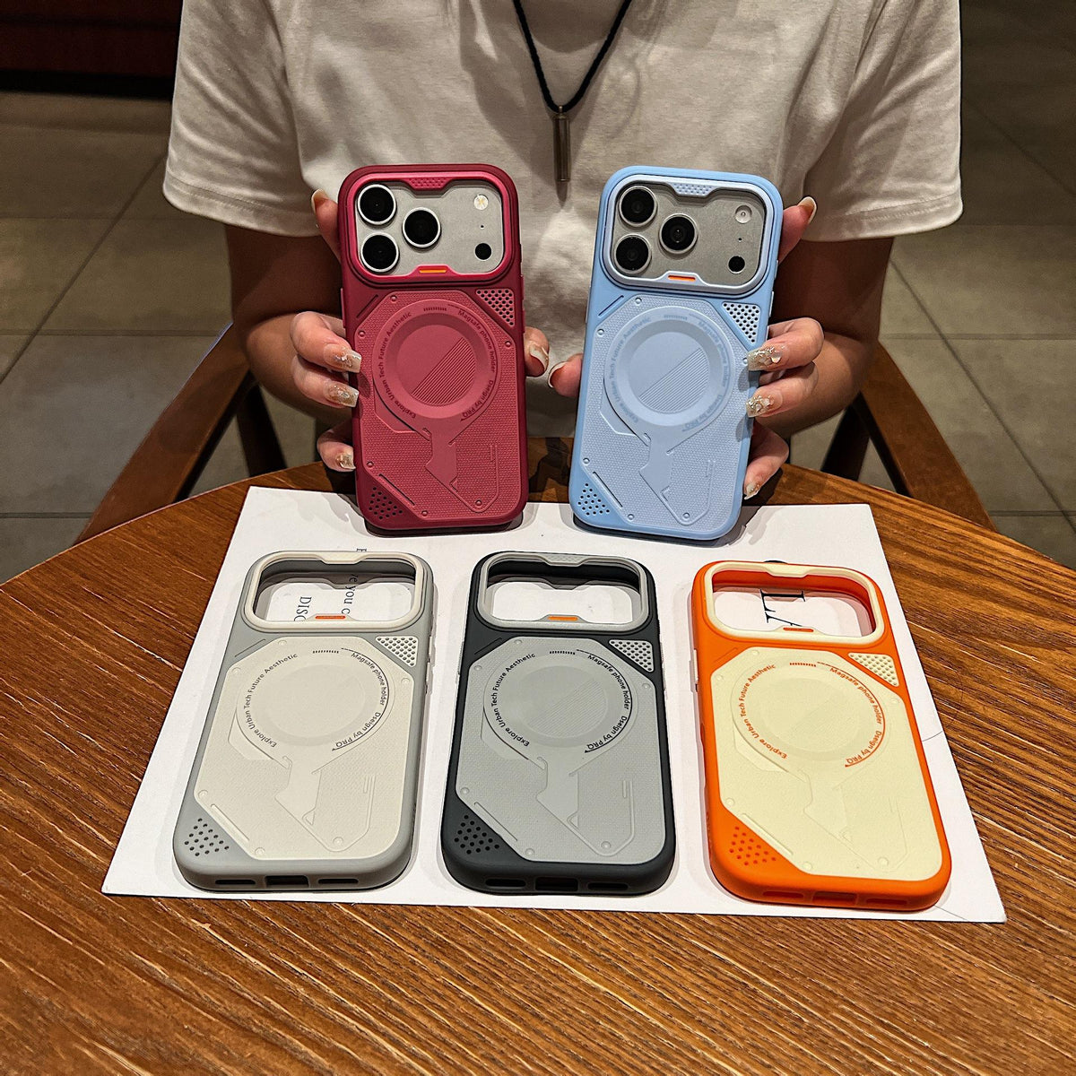 Stylish PC Magnetic Phone Case with Ring Stand for iPhone