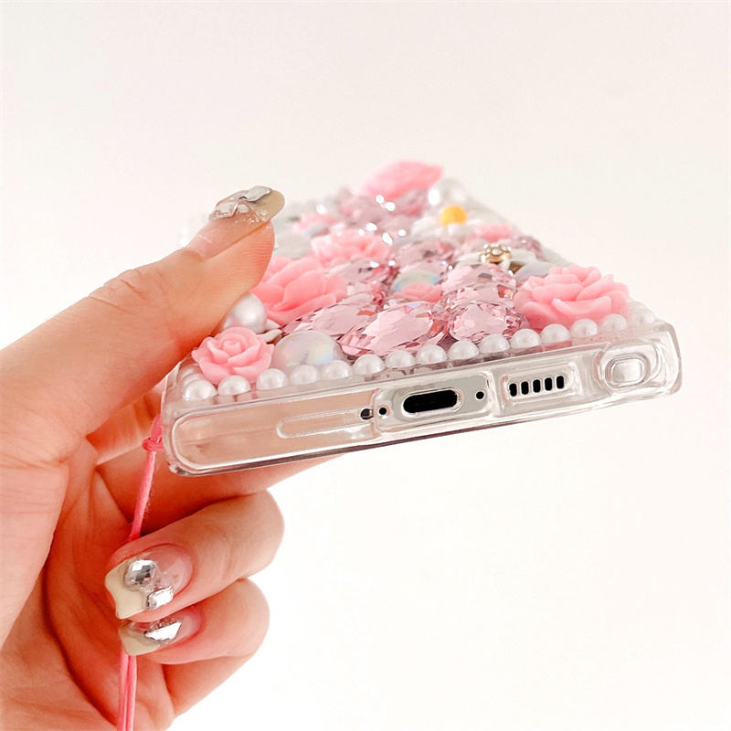 RoseBloom Pearl Crystal Case For Samsung
