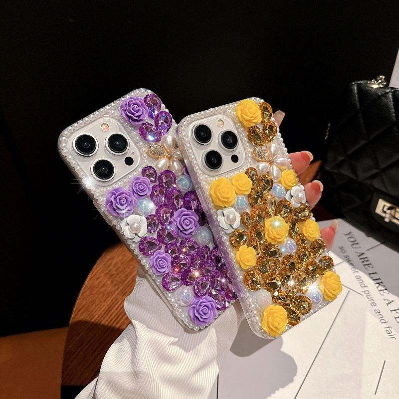 RoseBloom Pearl Crystal Case For iPhone