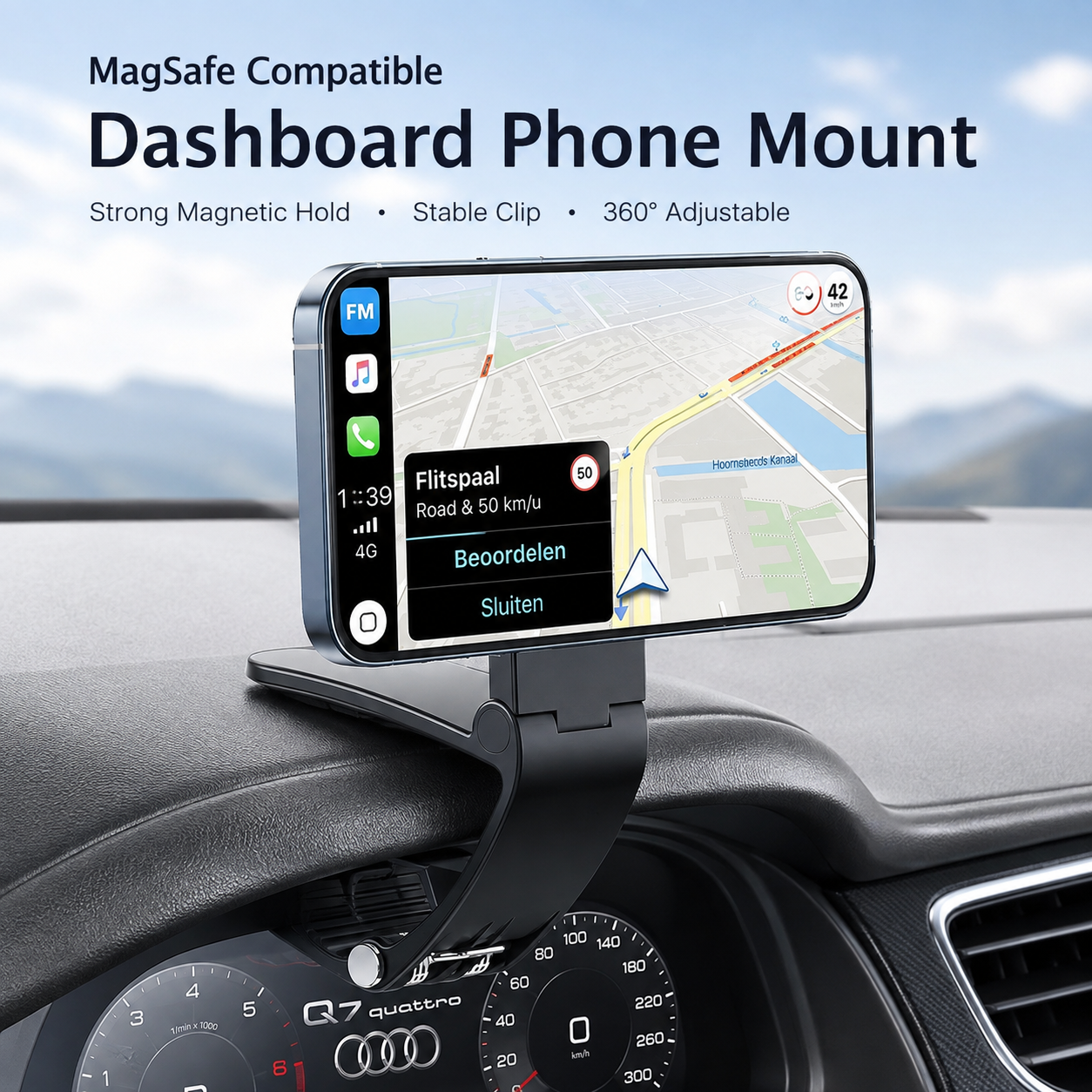 DashClip Foldable Car Phone Holder