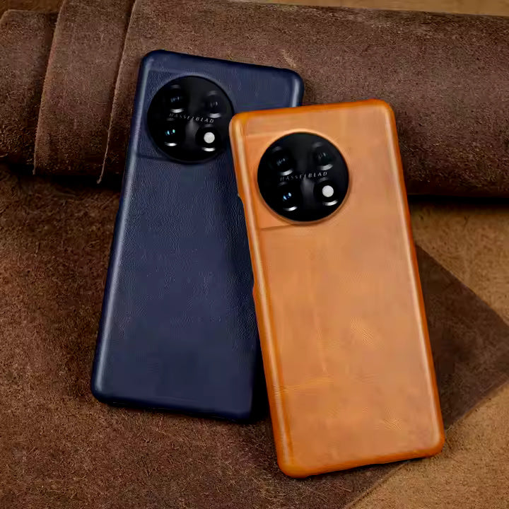 Genuine Leather Oil Wax Pattern Case For OnePlus