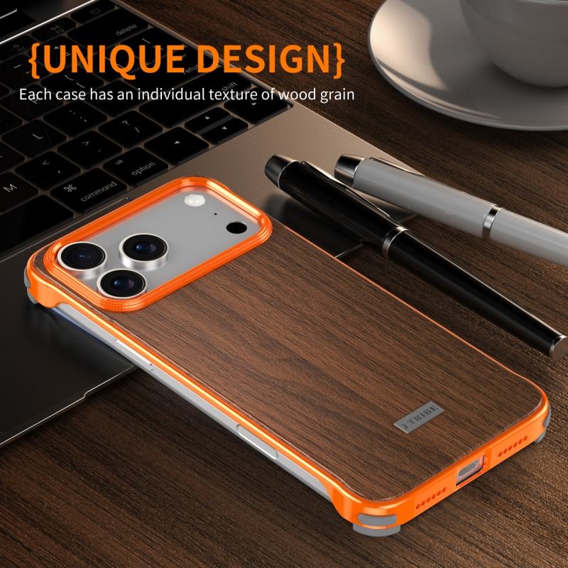 Frameless Walnut Metal Case For iPhone