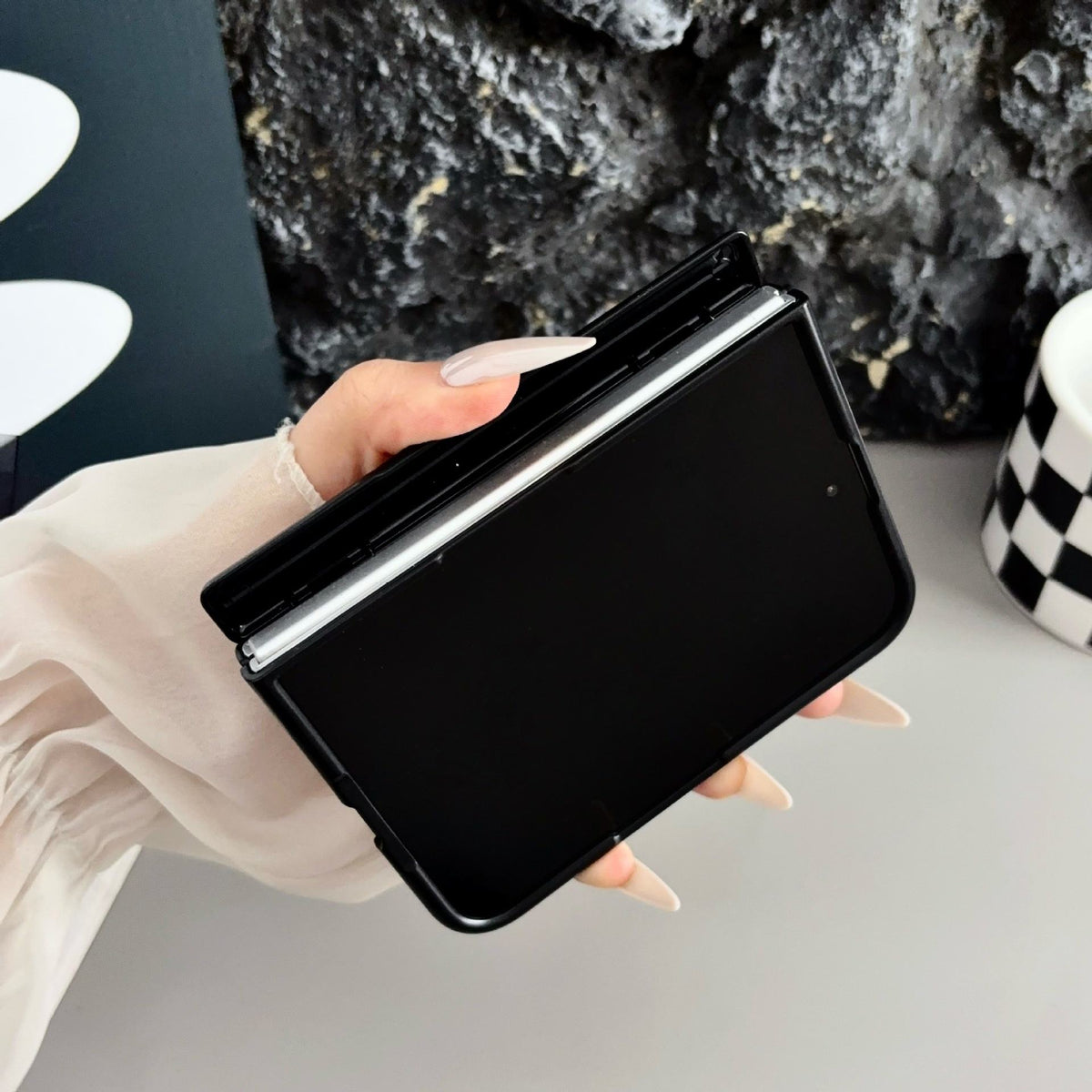 Stitched VeganLeather Texture Case For iPhone Duo