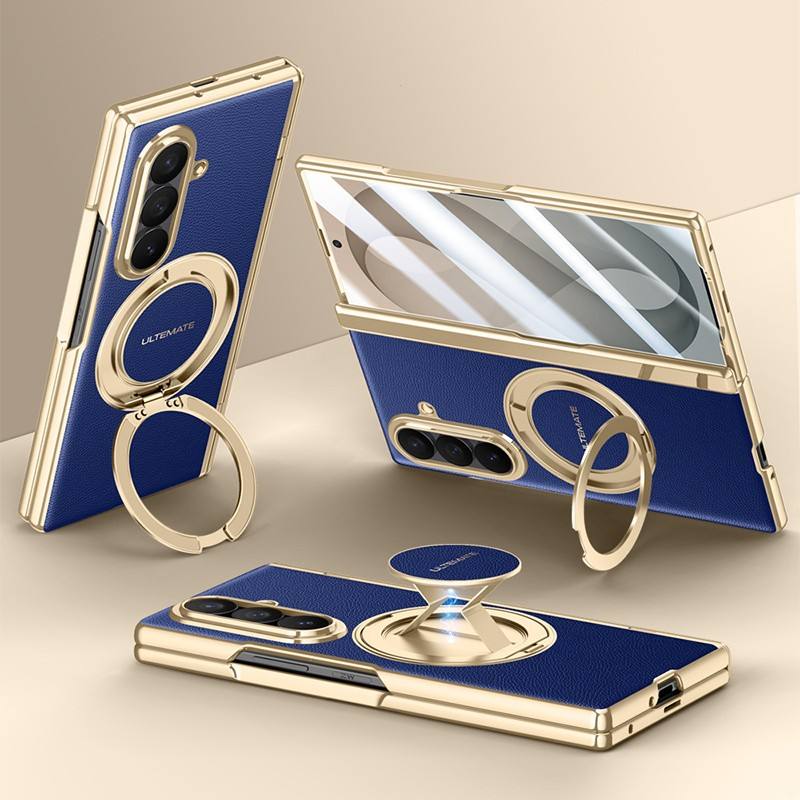 Glossy Metal Leather Case for Samsung Galaxy Z Fold 8 Ultra