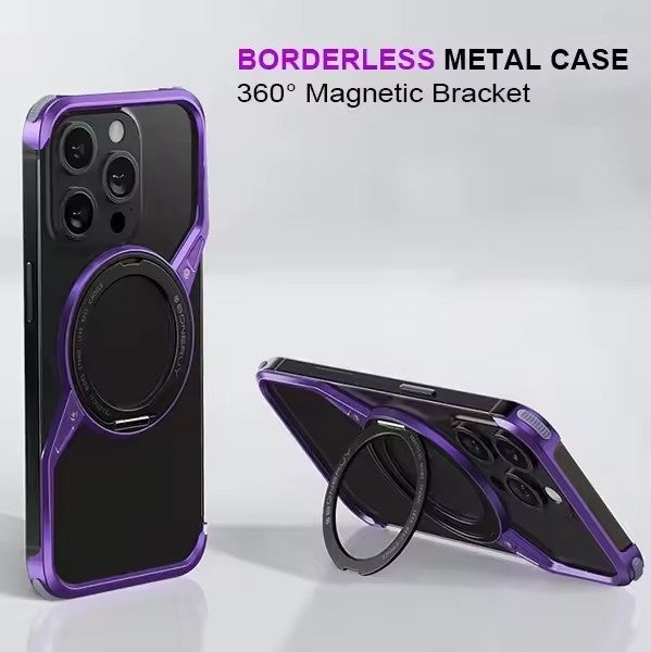 Aluminum Borderless Metal Case With 360 Magnetic Bracket