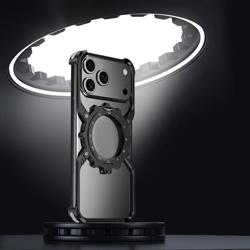 King X Mechanical Gear With Pivot Ring Stand Case For iPhone