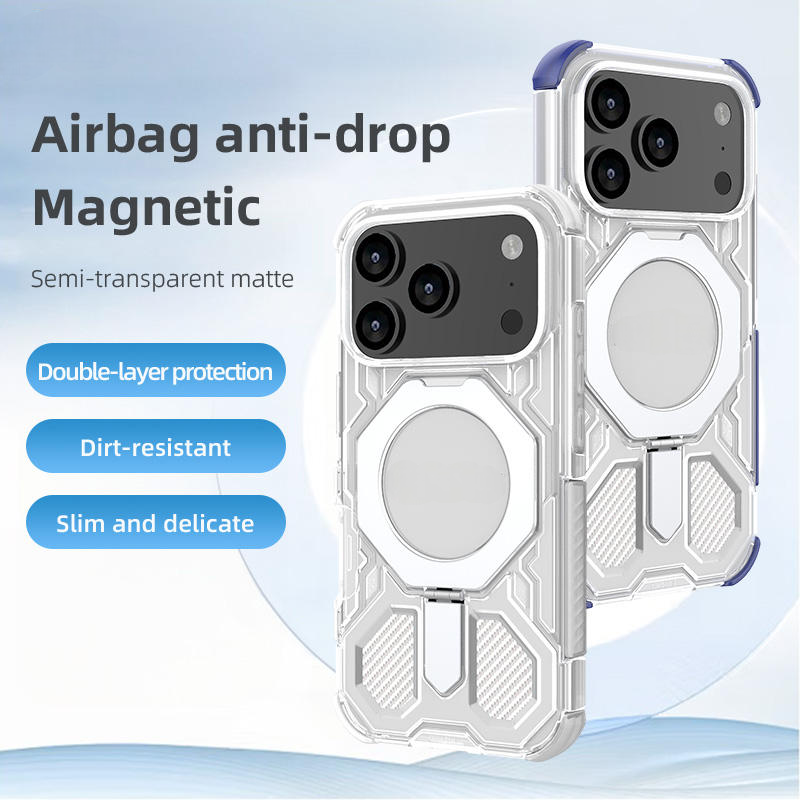 Clear Shockproof Magnetic Kickstand Case For iPhone