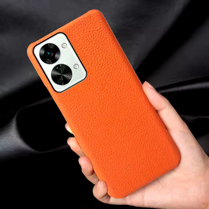 Genuine Leather Lychee Pattern Case For OnePlus Nord