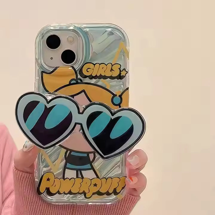 PowerPuff Girls Glasses Socket Case For iPhone