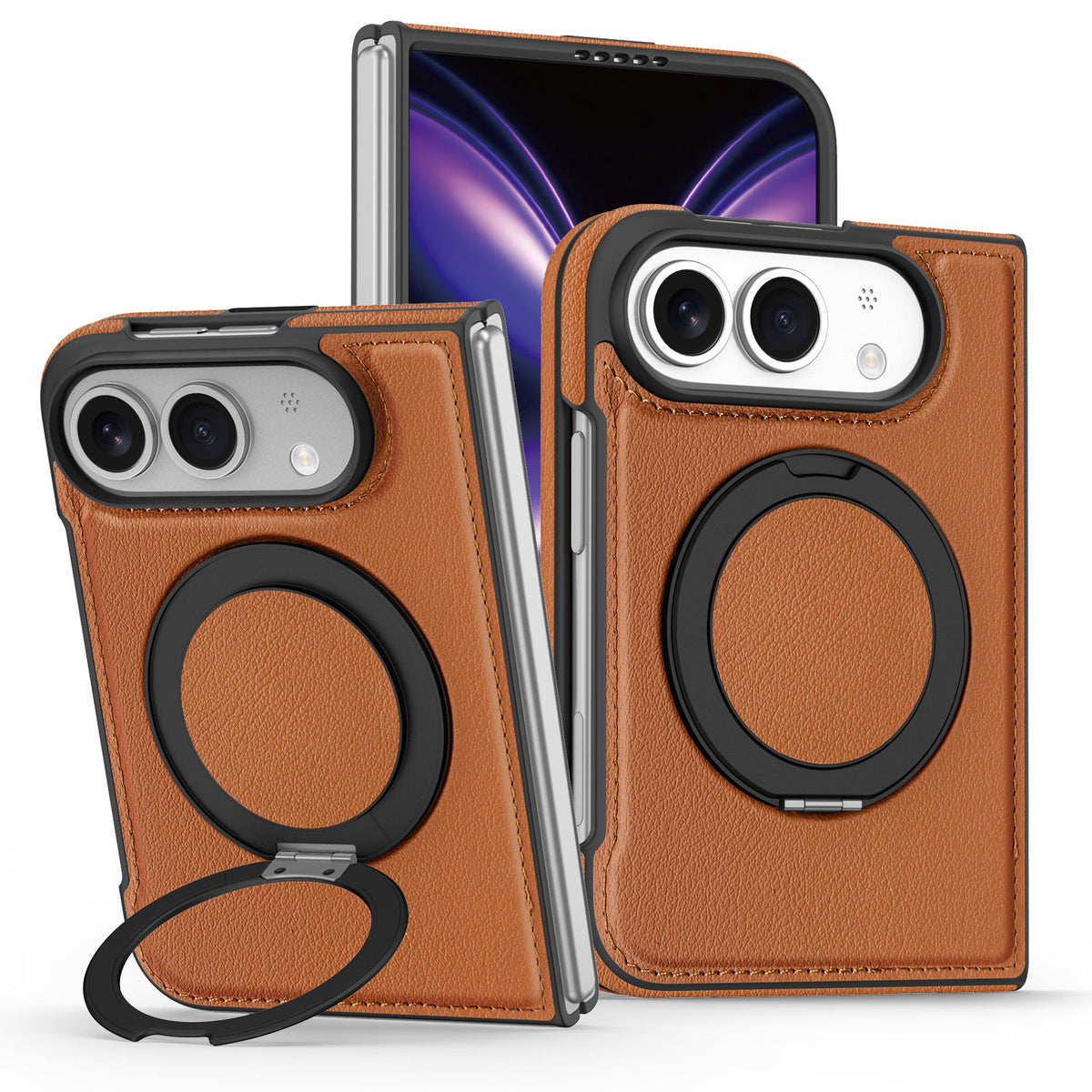 Leather 360 Magnetic Stand Case for iPhone Duo
