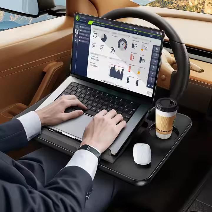 Car Steering Wheel Mounted Multi-functional Desk