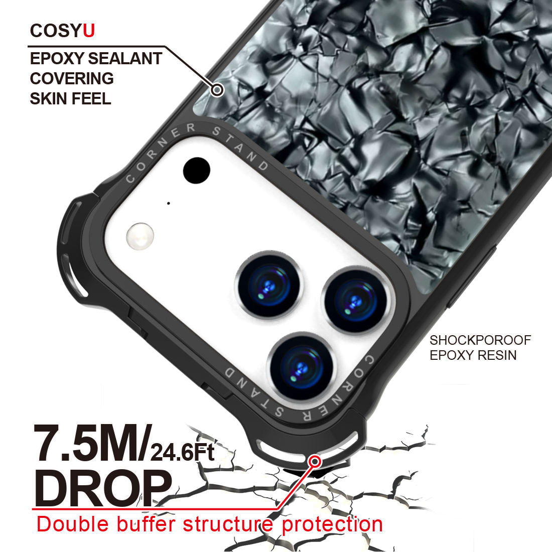 Pearl Luster Shockproof Case For iPhone