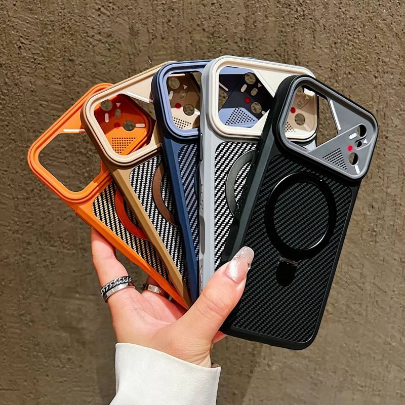 CarbonShield Ring Stand Case For iPhone