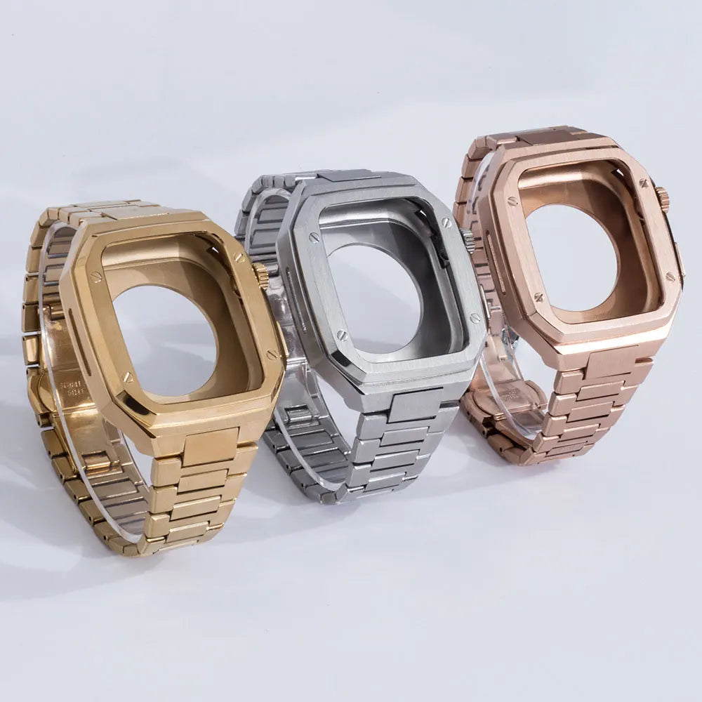 Auriglo Premium Metal Case And Stainless Steel Straps For iWatch 41MM gold