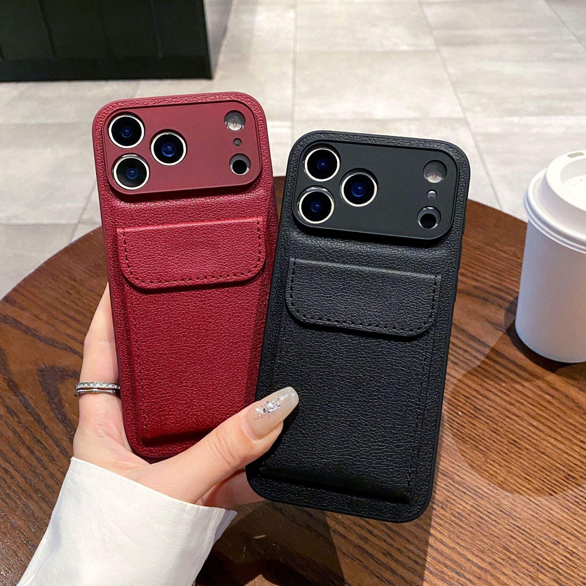 LeatherPocket Card Holder Case For iPhone