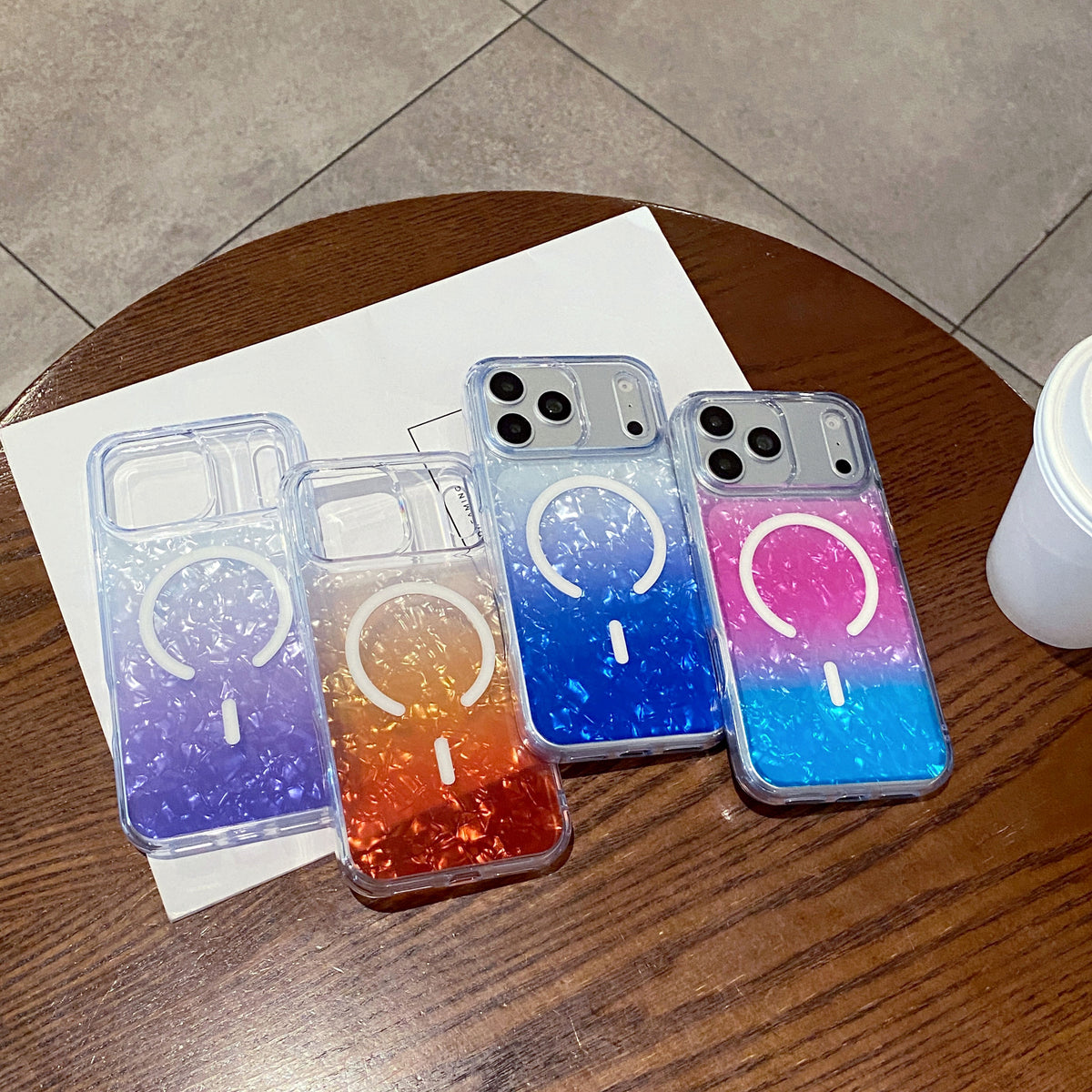 Gradient Magnetic Ring Stand Case for iPhone