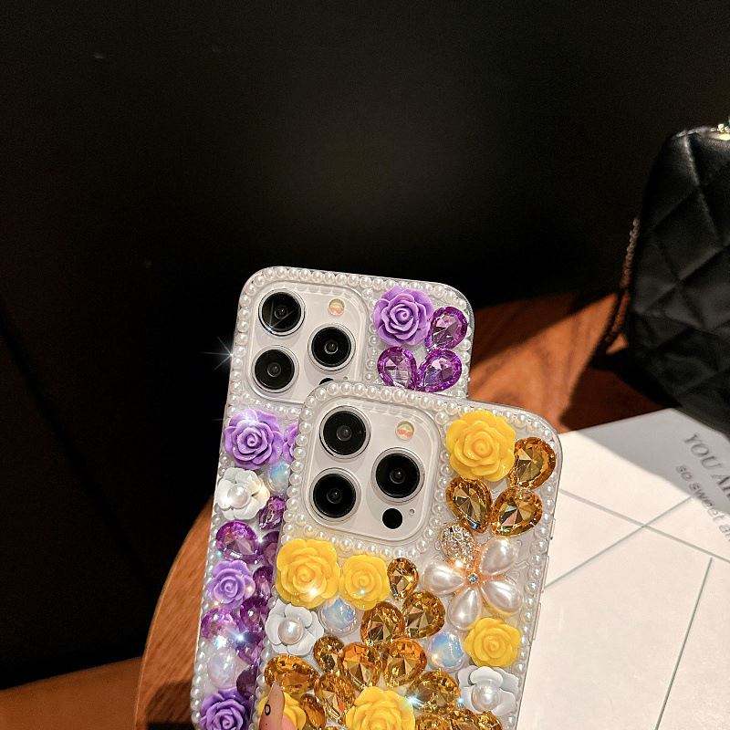 RoseBloom Pearl Crystal Case For iPhone