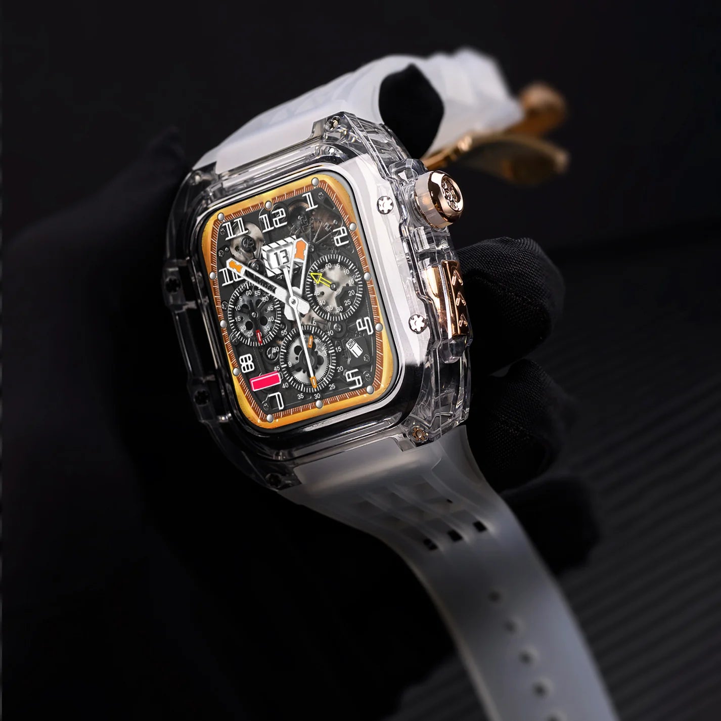 Luxury Modification Glacier Case With Transparent Straps For iWatch (49MM)