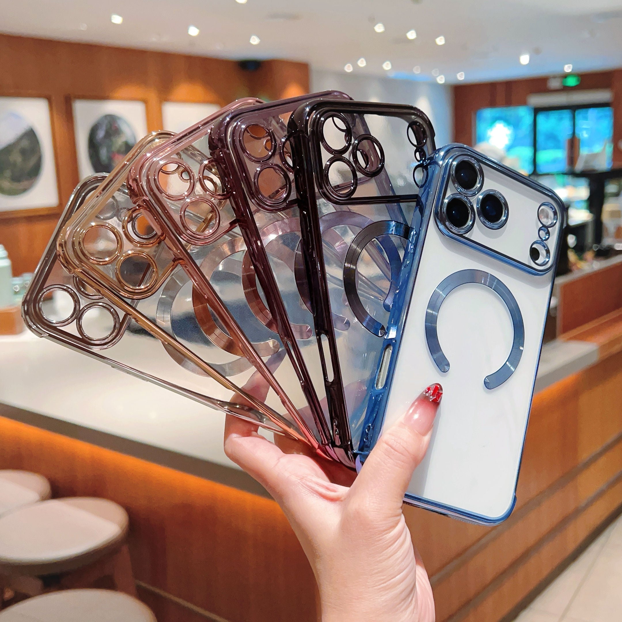Electroplated Border MagSafe Case For iPhone