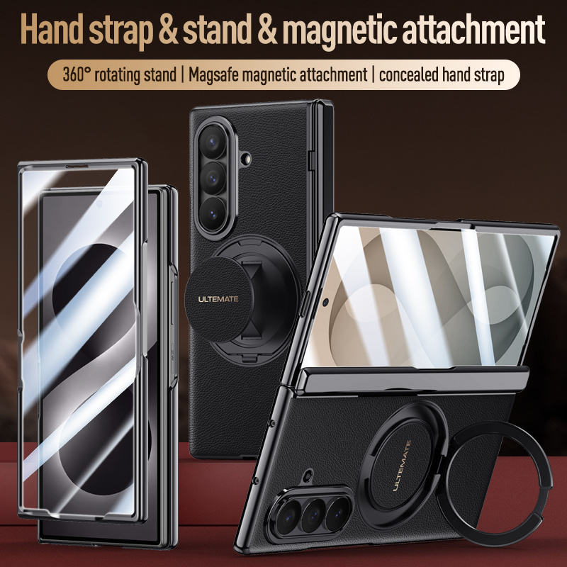 Glossy Metal Leather Case for Samsung Galaxy Z Fold 8 Ultra
