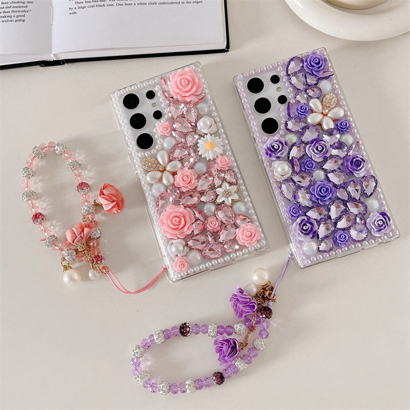 RoseBloom Pearl Crystal Case For Samsung